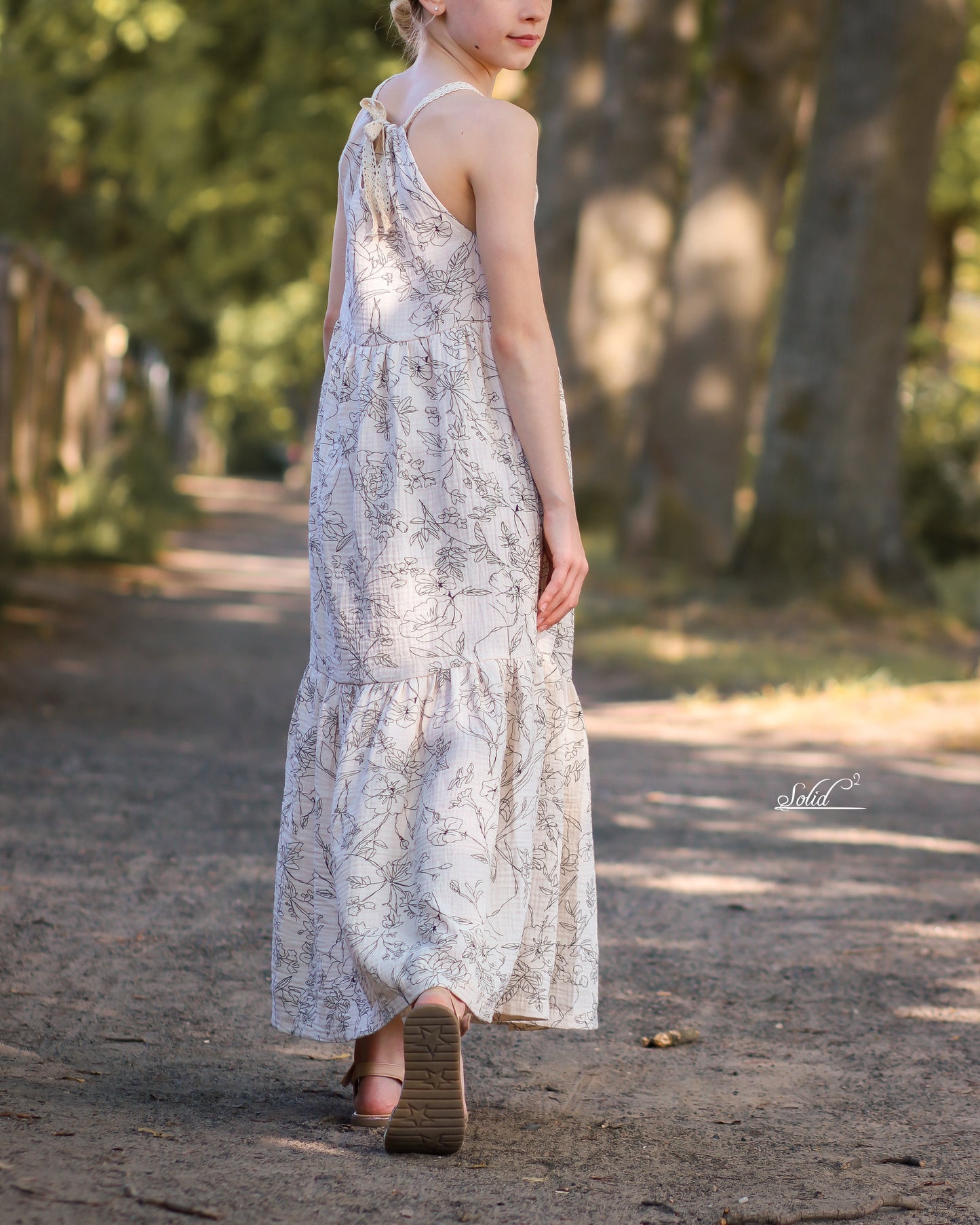 Musselin Outline Blumen