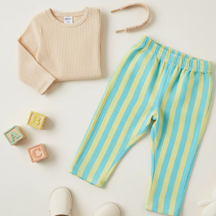 Musselin - Aqua Stripes