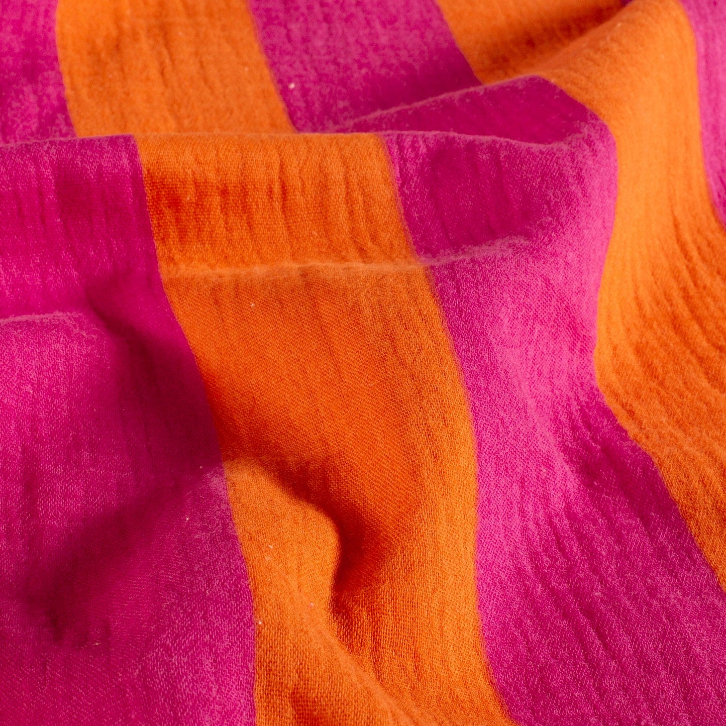 Musselin - Blockstreifen Orange