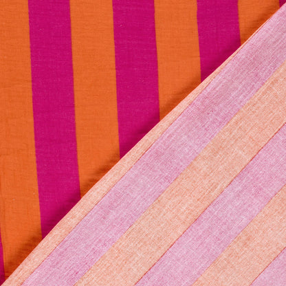 Musselin - Blockstreifen Orange