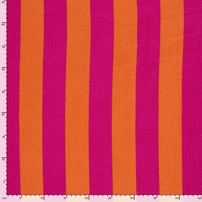 Musselin - Blockstreifen Orange