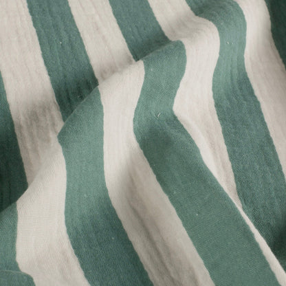 Musselin - Streifen Dunkles Mint