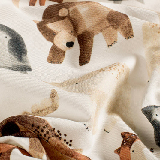 GOTS French Terry Scandi Animals