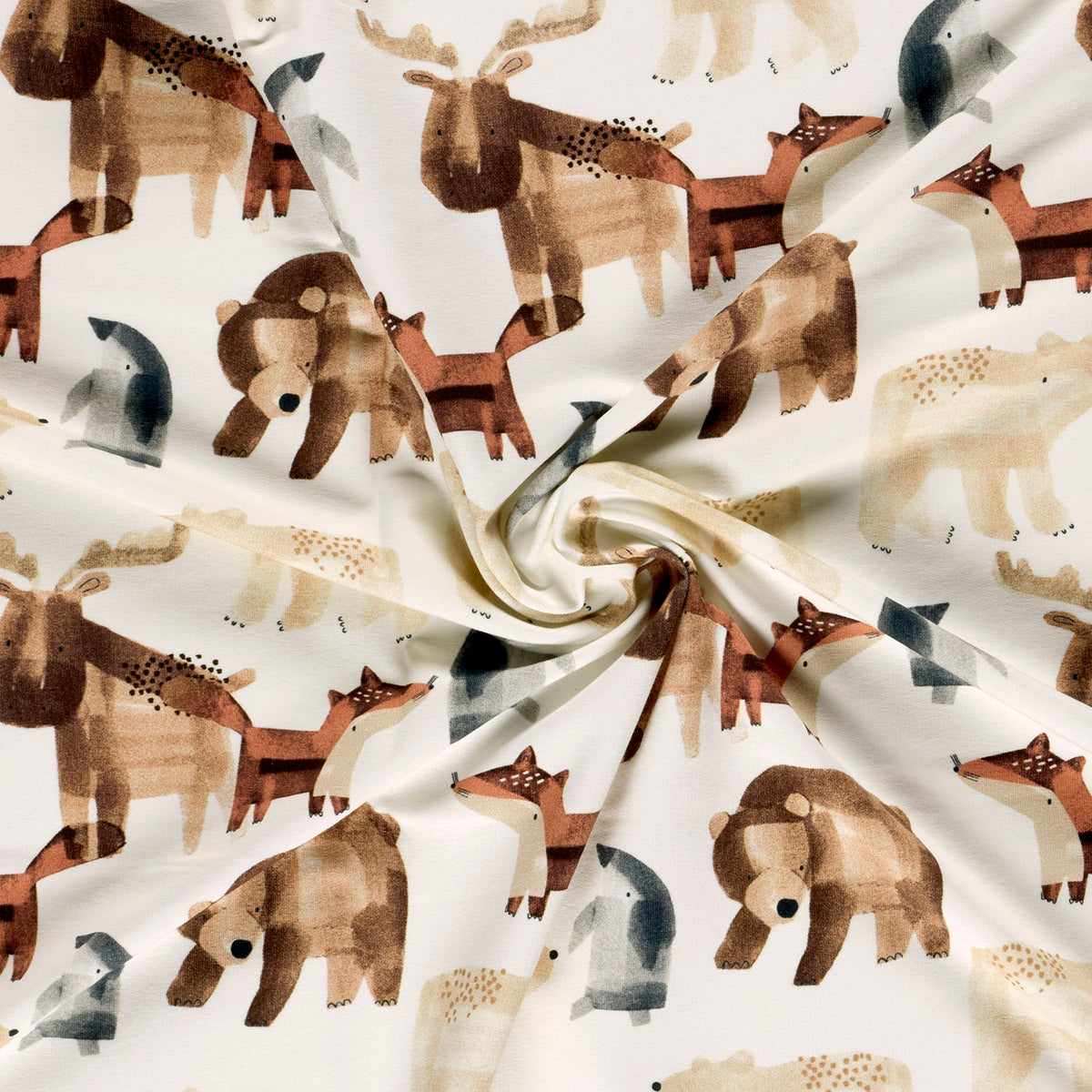 GOTS French Terry Scandi Animals