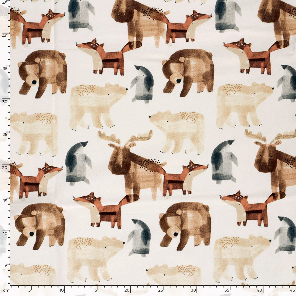 GOTS French Terry Scandi Animals