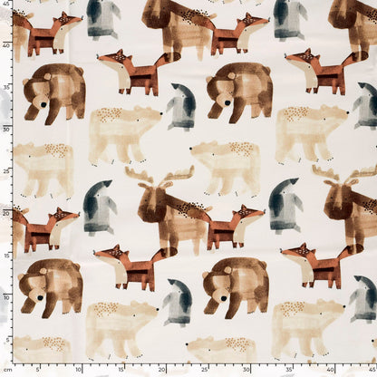 GOTS French Terry Scandi Animals