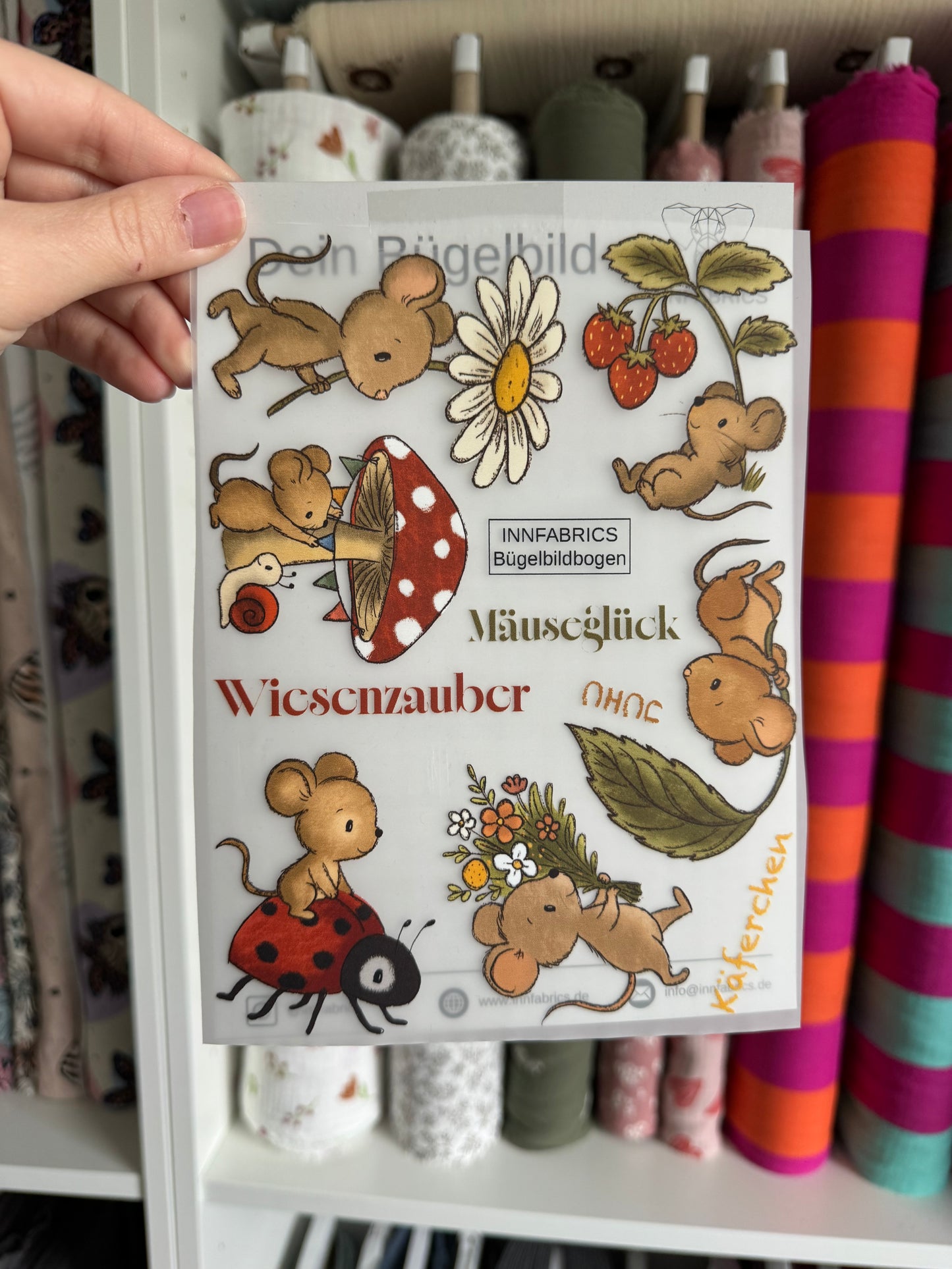 Bügelbildbogen - Mäuseglück
