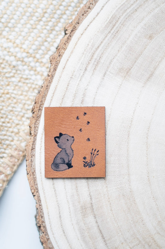 Kunstlederlabel - Nachts im Wald