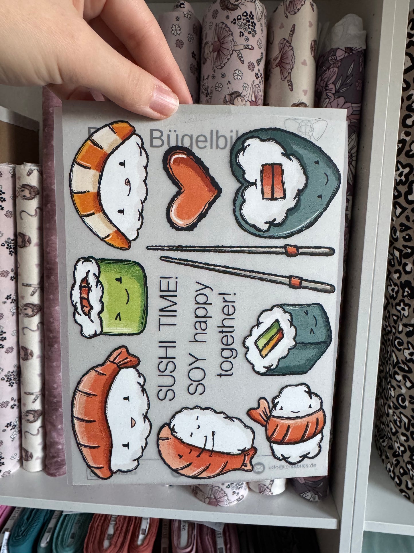 Bügelbildbogen - Sushi Lover