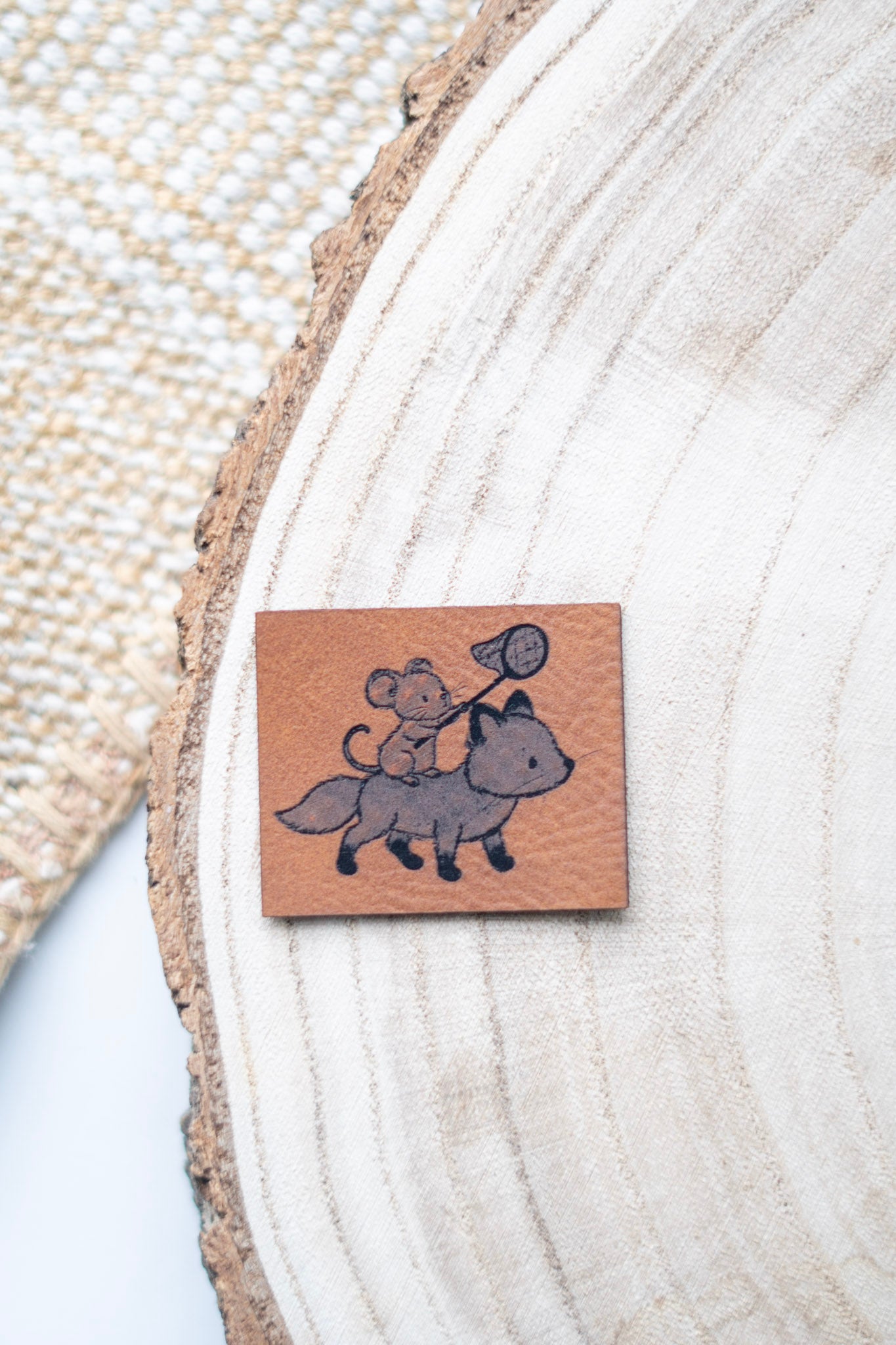 Kunstlederlabel - Nachts im Wald