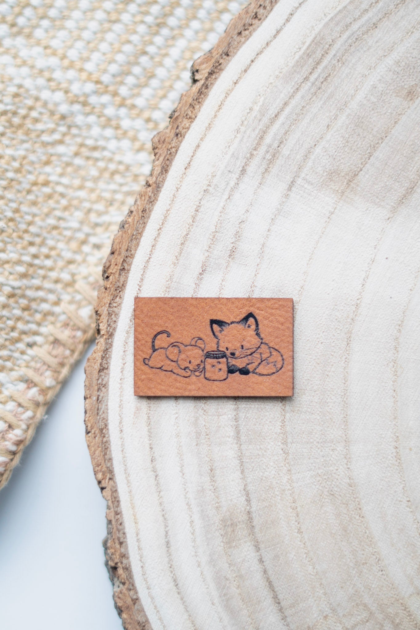 Kunstlederlabel - Nachts im Wald