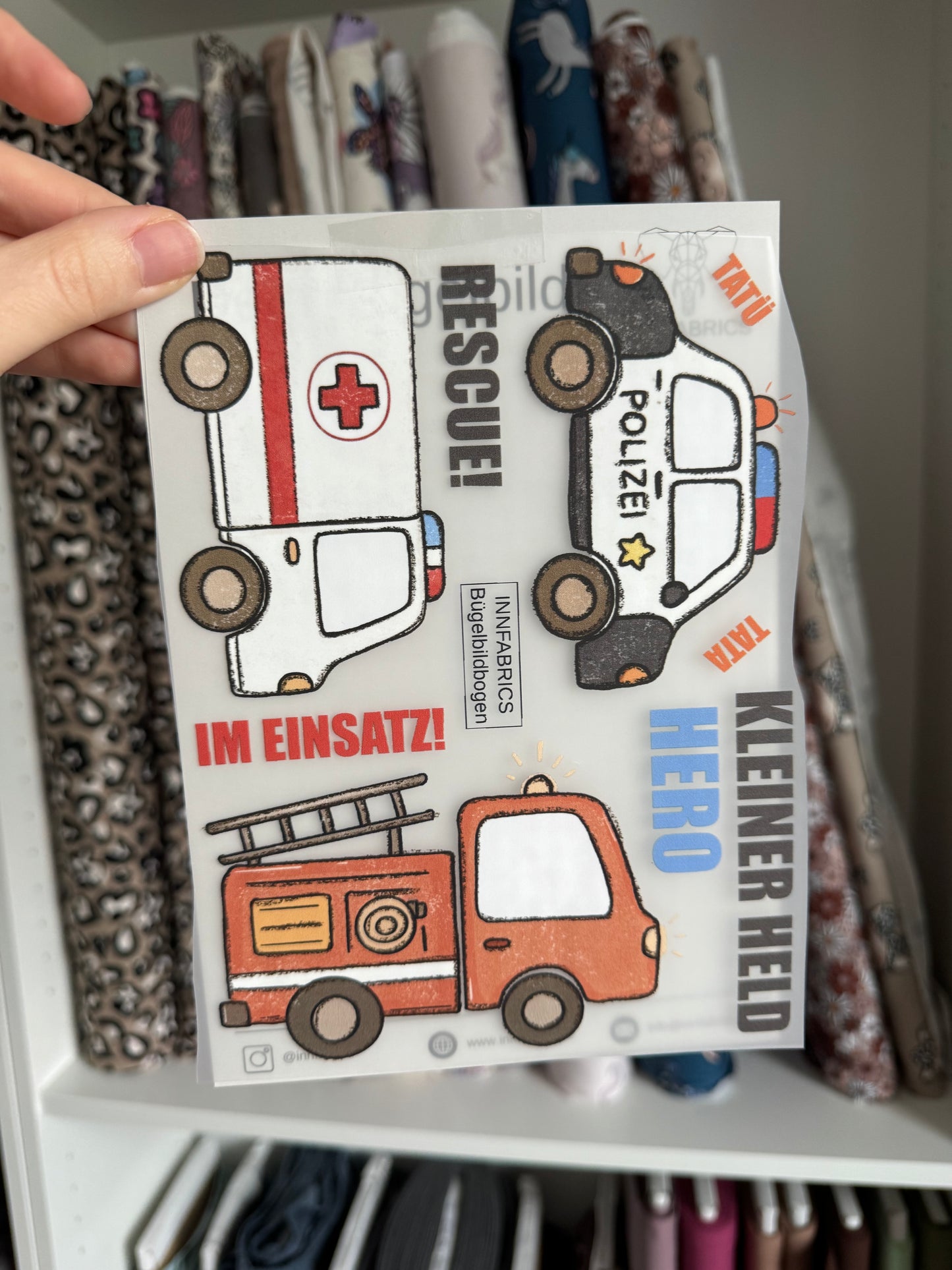Bügelbildbogen - Einsatz!
